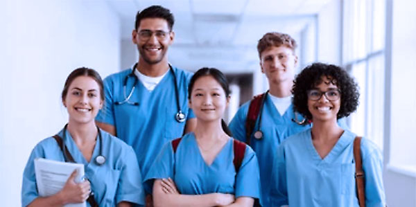 Photo of students in healthcare.