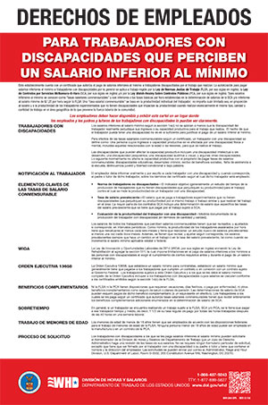 A8a Notice to Workers with Disabilities/Special Minimum Wage – Spanish