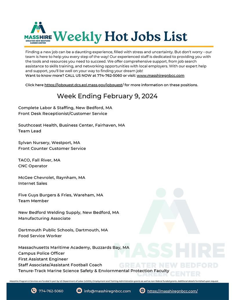 Weekly Hot Jobs List