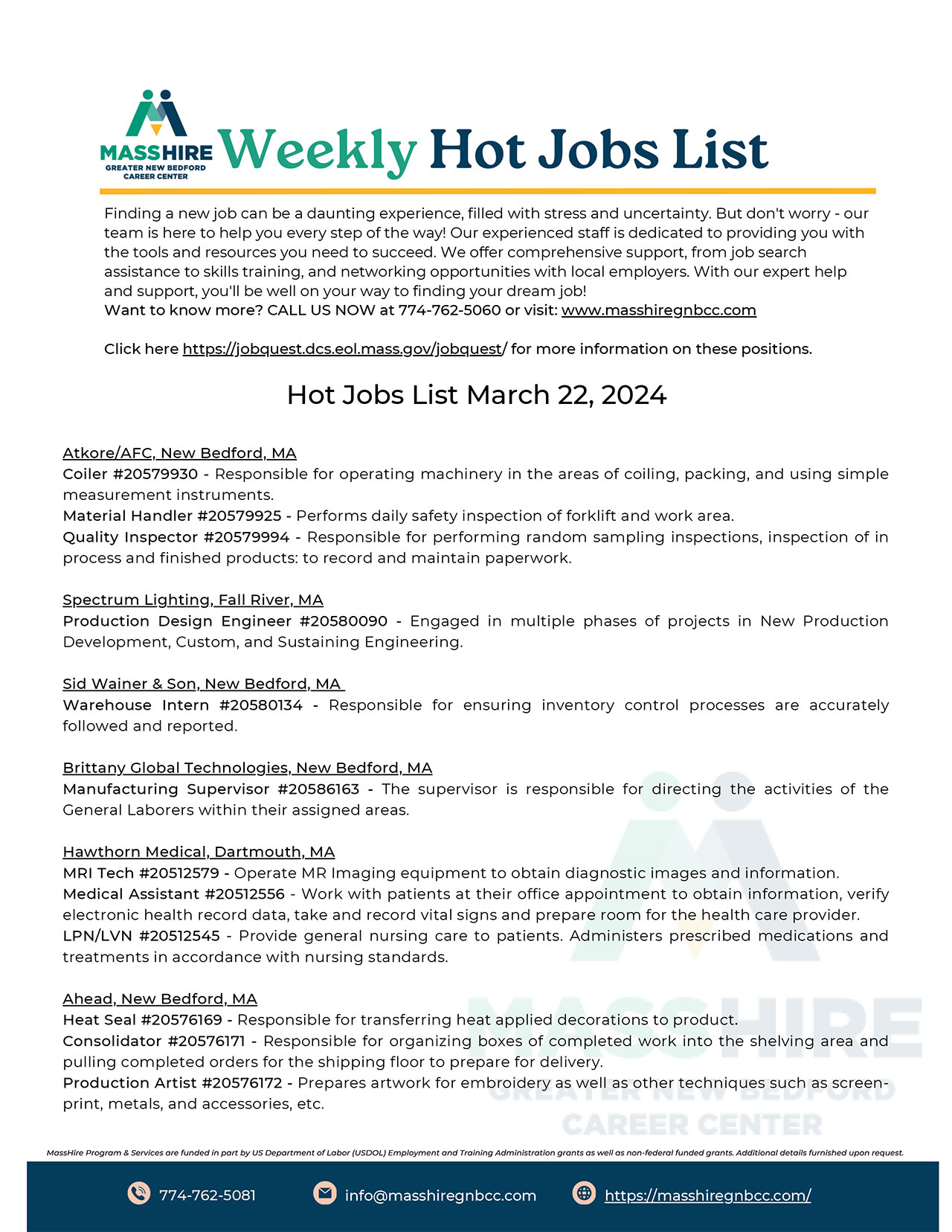 Hot Jobs List