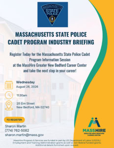 Massachusetts State Police Cadet Program Industry Briefing flyer