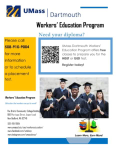 UMass Dartmouth Workers Education Program flyer