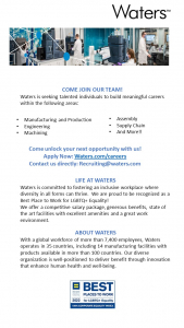 Job Opportunities at Waters