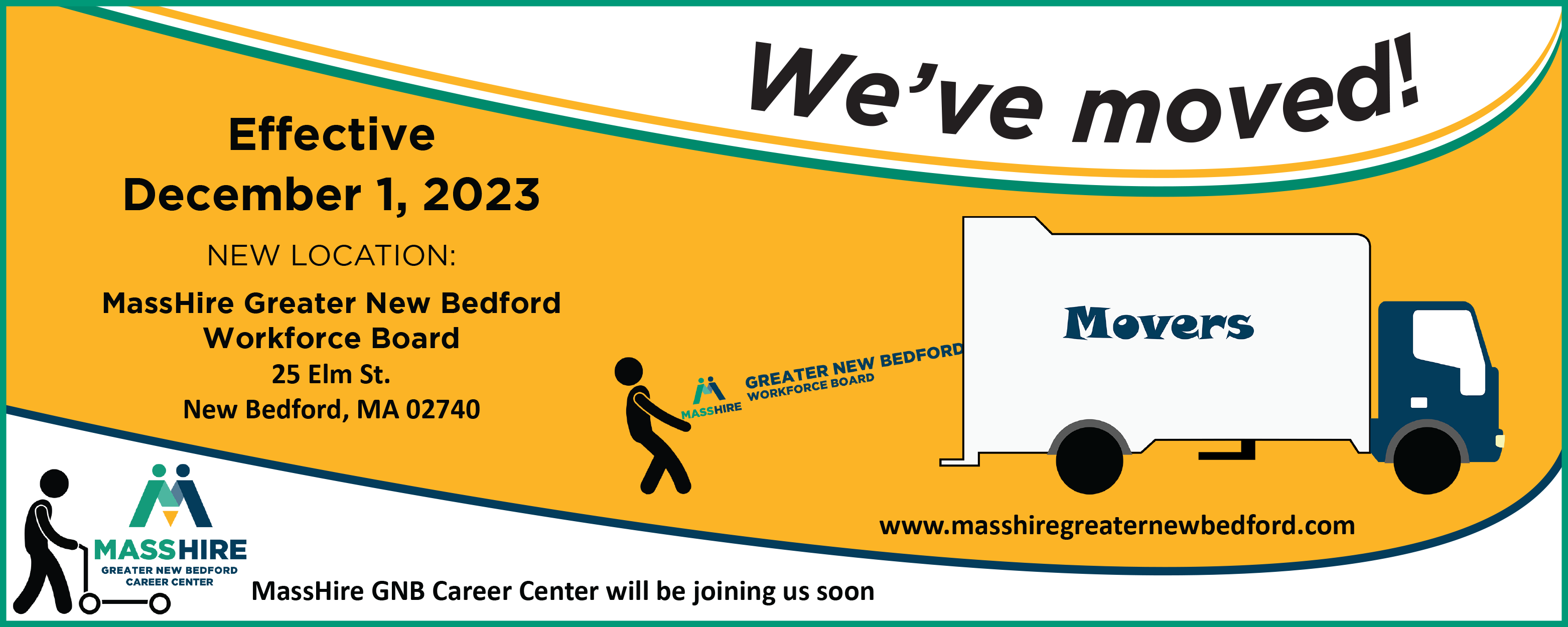 We have moved to 25 Elm Street, New Bedford, MA 02740