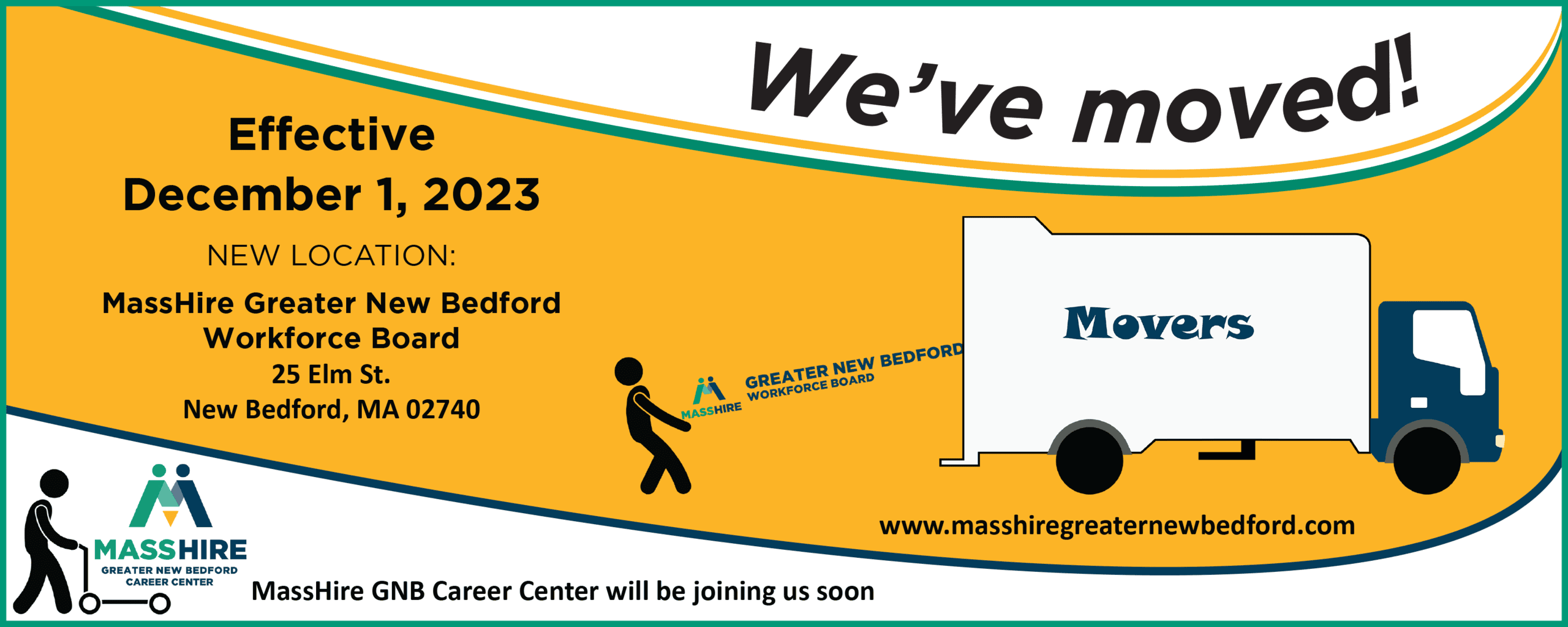 We have moved to 25 Elm Street, New Bedford, MA 02740