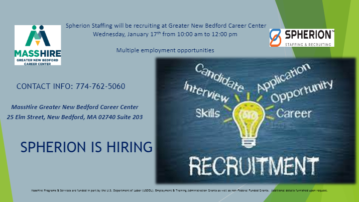 Image of Spherion Staffing recruitment flyer.