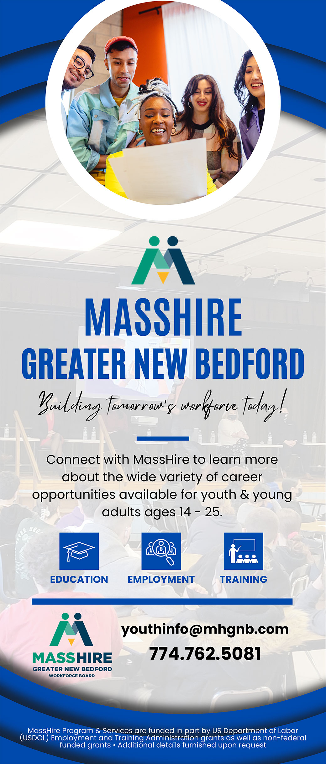 Connect with MassHire to learn more about the wide variety of career opportunities available for youth & young adults ages 14 - 25.